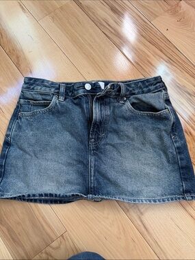 Pacific Sunwear Washed Blue Denim Mini Skirt
